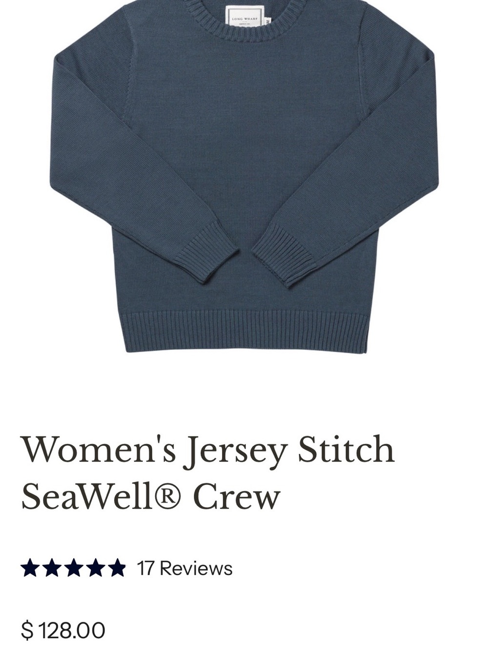 Women's Jersey Stitch Crew Sweater in Slate Blue